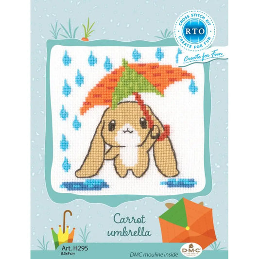 RTO Cross Stitch Kit Bunny with an Umbrella