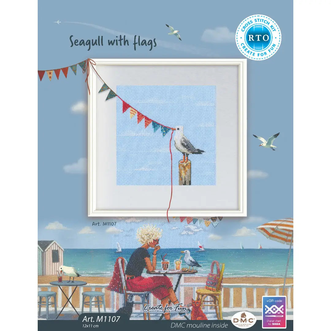 RTO Cross Stitch Kit Seagull with Flags