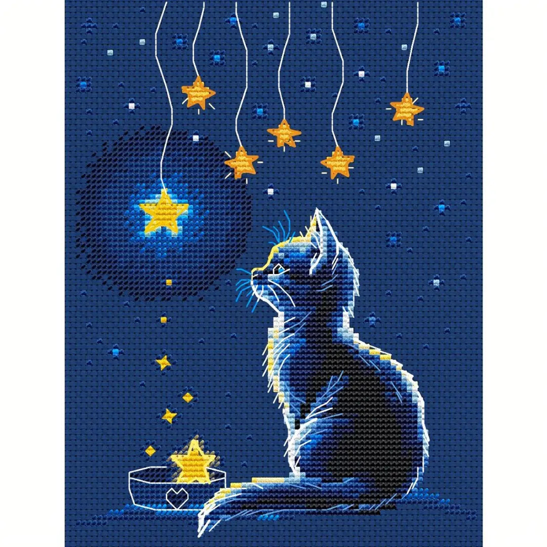 RTO Cross Stitch Kit Cat and Stars